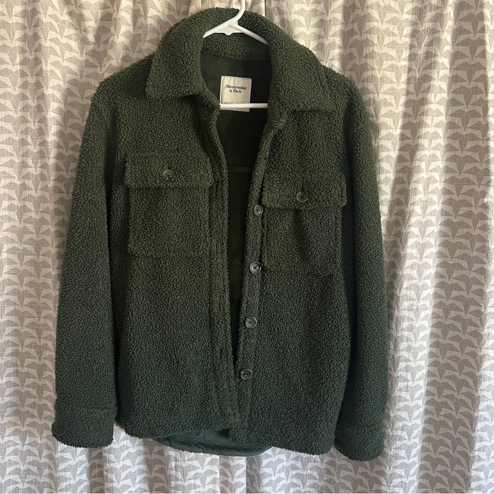 Abercrombie & Fitch Dark Green Sherpa Jacket